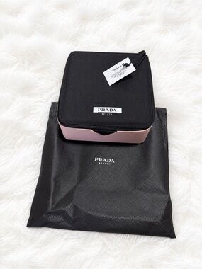 NWT Prada Beauty Cosmetic Travel Case + Prada Storage Bag